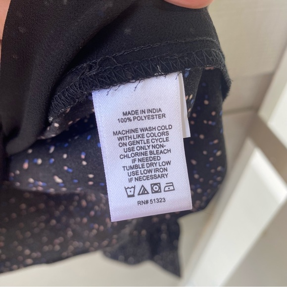 CECE Tiered Sleeve Dot Blouse in Rich Black - Picture 4 of 8